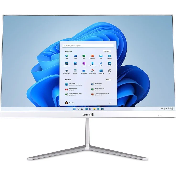 Terra PC-HOME 1001386 - All-in-One mit Monitor, Core i3 4,4 GHz, 8 GB RAM, 500 GB NVMe, silber/schwarz