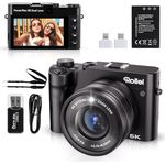 Rollei Powerflex X8, Dual Lens Digitalkamera mit 64MP, 5K Fotoapparat, 8X optischem Zoom, 3,6" Touch Screen, tragbar, schwarz für Anfänger