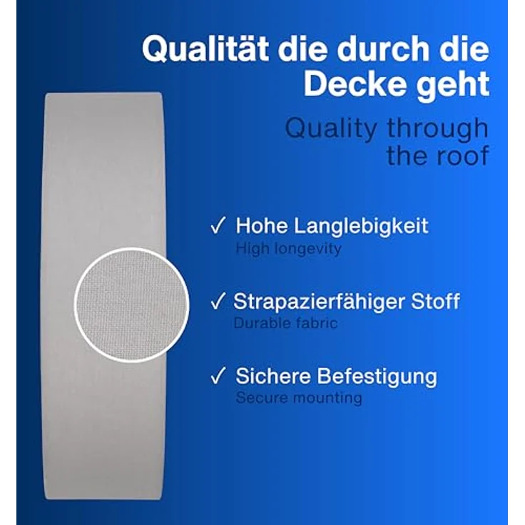 REV Deckenleuchte - Deckenlampe rund 40cm mit Stoff-Lampenschirm im Vintage-Look, grau - ideal für Schlafzimmer & Wohnzimmer – Bild 3
