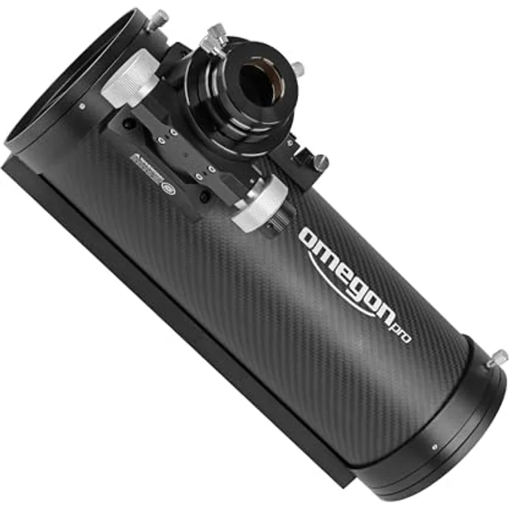 Omegon Pro Carbon Astrograph 114/456 OTA, Teleskop mit 2" Okularauszug, CNC-gefrästen Rohrschellen und leichtem Carbon-Tubus