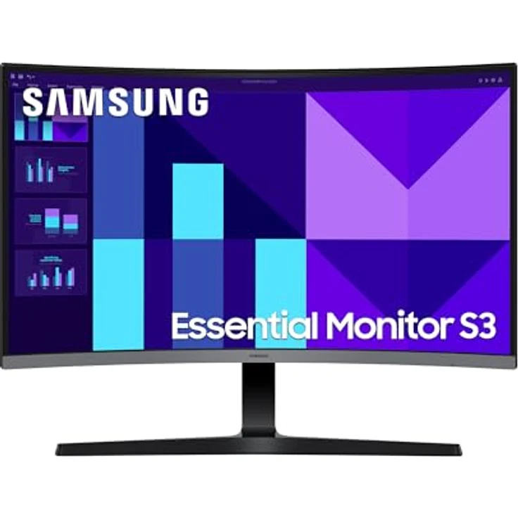 SAMSUNG 27 Zoll Essential S3 S39GD, Full HD (1.920 x 1.080) Curved PC-Monitor mit 100 Hz, Game Mode und Eye Saver Mode – Bild 1
