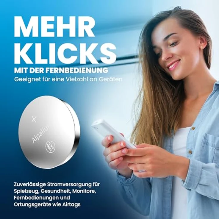 Alpalium CR2032 Knopfzellen, 20 Stück Lithium 3V für Airtag, Smarthome, Uhren, Autoschlüssel und medizinische Geräte – Bild 2