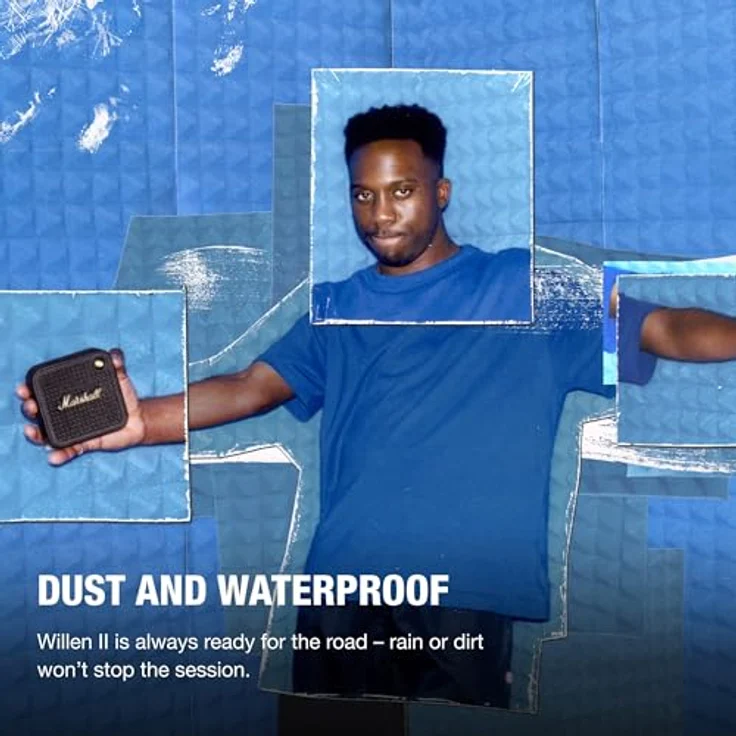 Marshall Willen II Bluetooth-Lautsprecher, kabellos, über 17+ Stunden Spielzeit, wasserdicht nach IP67 – Schwarz und Messing – Bild 4