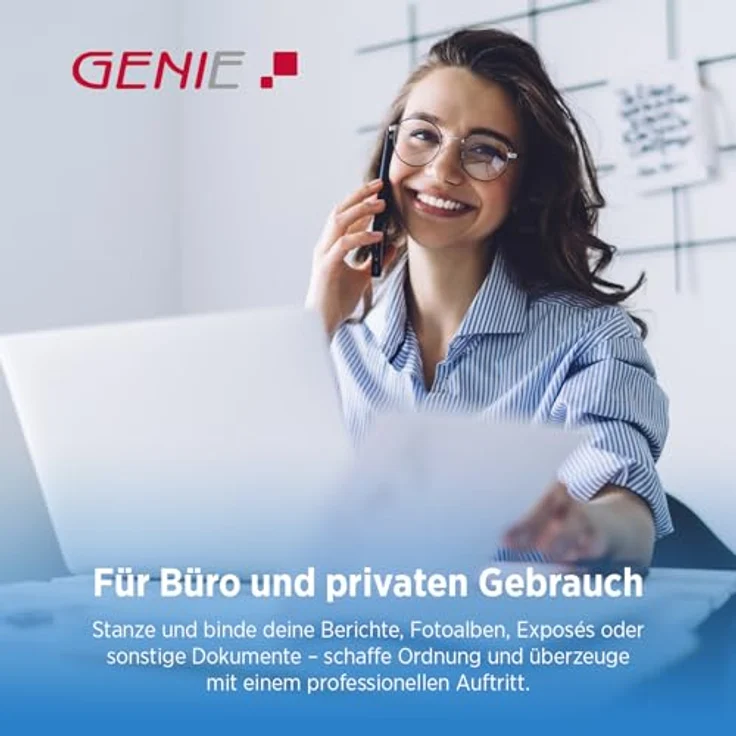 Genie CB 800 Spiralbindegerät (bis 145 Blatt, DIN A4, Inkl. Plastikbinderücken-Set) silber-schwarz – Bild 8