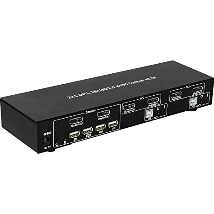 Techly 101928 KVM Switch 2 Ports DisplayPort 1.2 für Dual Monitor schwarz – Bild 4