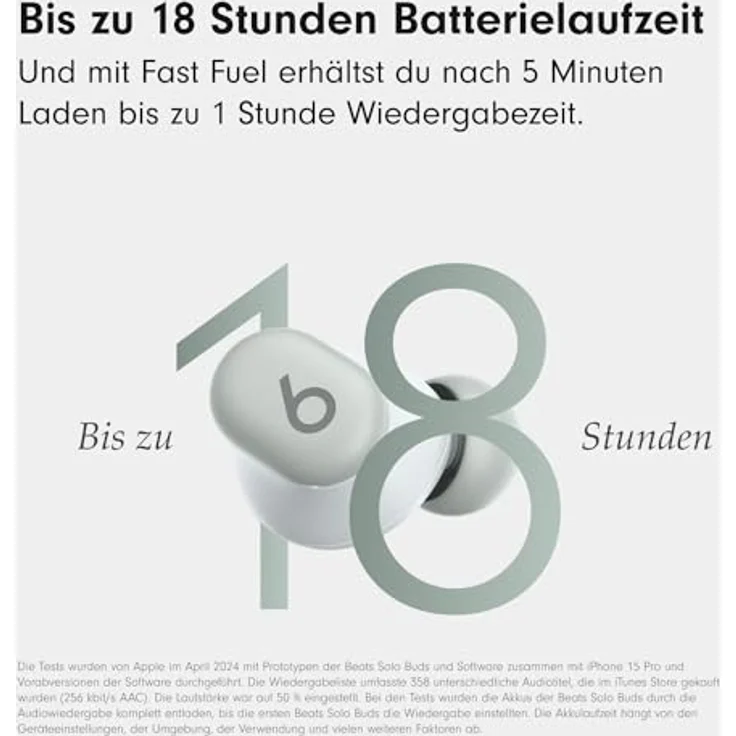 Beats Solo Buds (NC, 18 h, Kabellos), Kopfhörer, Sturmgrau – Bild 5