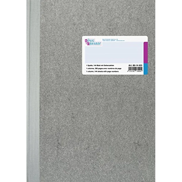 König & Ebhardt Notizbuch Spaltenbuch A4, 1 Spalte, 144 Blatt, Fadenheftung, hellblau