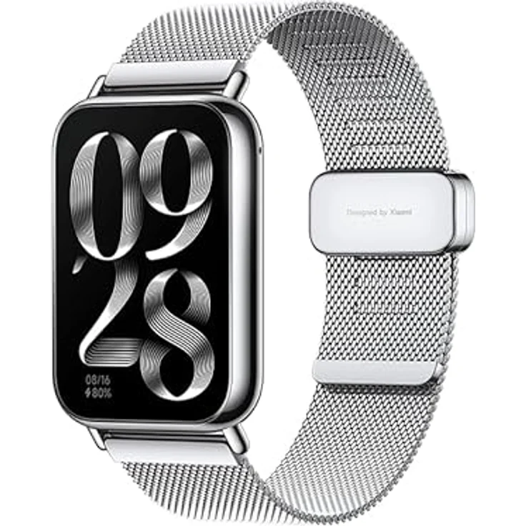 Xiaomi Milanese Armband mit Schnellverschluss (Edelstahl), Uhrenarmband, Silber