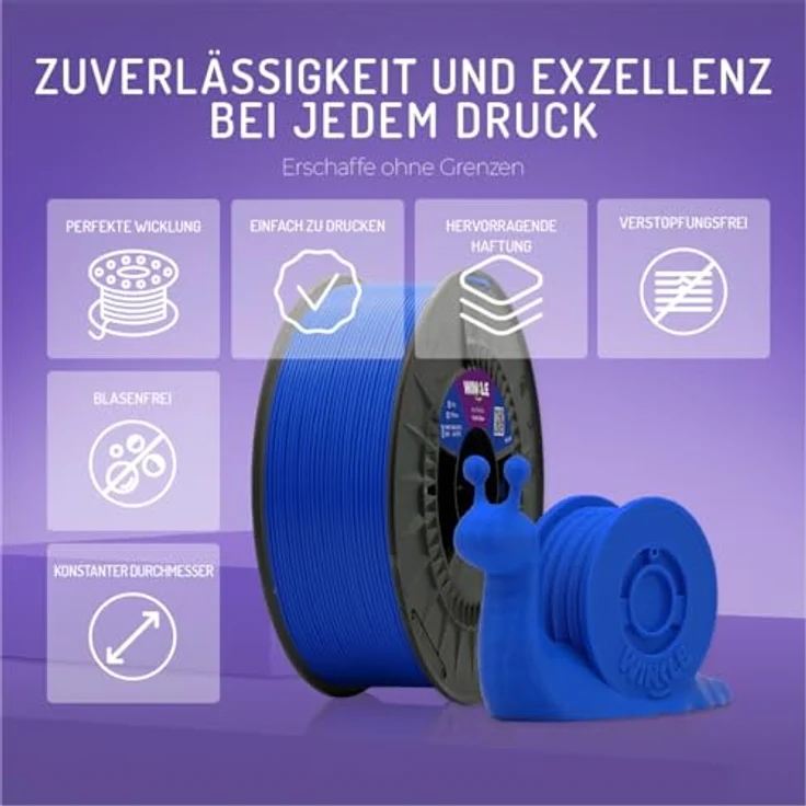 WINKLE PLA HD Filament 2.85mm Pazifikblau, 1kg Spule, kompatibel mit FDM Druckern, Maßgenauigkeit +/- 0.05mm – Bild 4