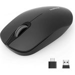 Inateck Kabellose Maus 2.4 GHz Silent Funkmaus 1500 DPI für PC USB A/C Maus (2 Empfänger)
