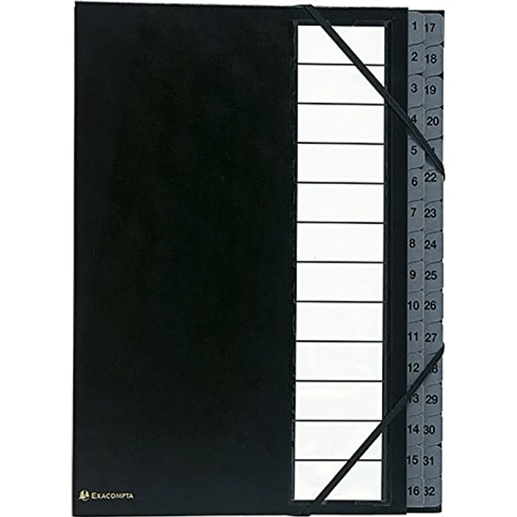 Generic Exacompta 56032E Pultordner, Aktenordner mit fester Balacron-Hülle, Gummiband und 31 Fächern, schwarz – Bild 1