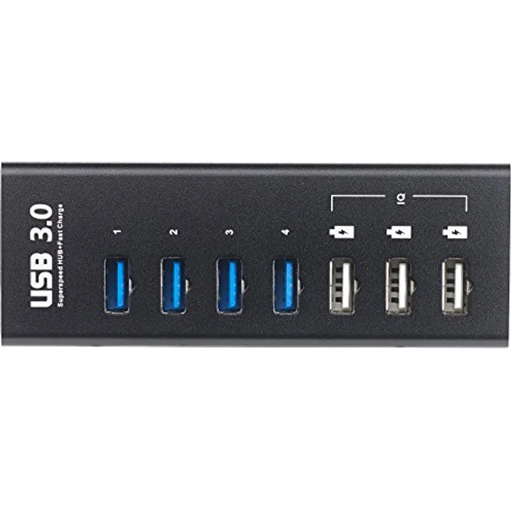 Xystec USB Ladehub: Aktiver USB-3.0-Hub mit 4 Ports & 3 Schnell-Lade-Buchsen (BC 1.2), 4 A (USB Hub mit Schnellladefunktion) – Bild 5