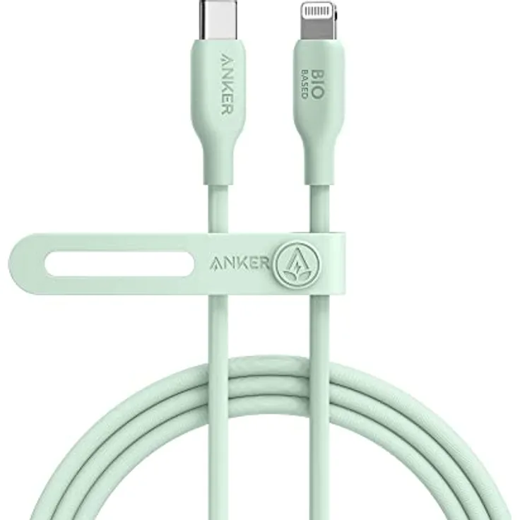 Anker USB-C auf Lightning Kabel, 541 Kabel (Naturgrün, 180cm), MFi zertifiziert, Bio Schnellladekabel für iPhone 14 14 Pro 14 Pro Max 13 13 Pro 12 11 X XS XR 8 Plus (Ohne Netzteil)