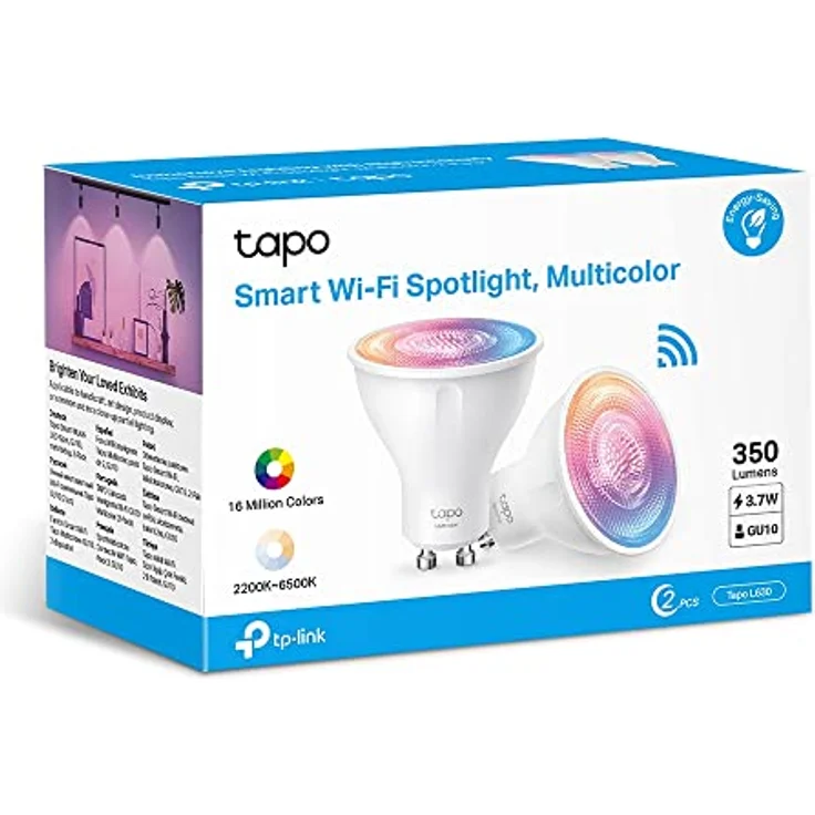 Tapo TP-Link smarte WLAN Glühbirne GU10 L630 2pack, Energie sparen, 3.5W Entspricht 50W, Mehrfarbrige dimmbare alexa lampe, 16 Mio Farben – Bild 2