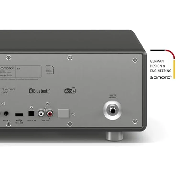 sonoro Prestige Kompaktanlage mit CD Player, Bluetooth, Internetradio (UKW, WLAN, DAB Plus, Spotify, Deezer), 2-Wege Lautsprecher, matt graphit – Bild 3