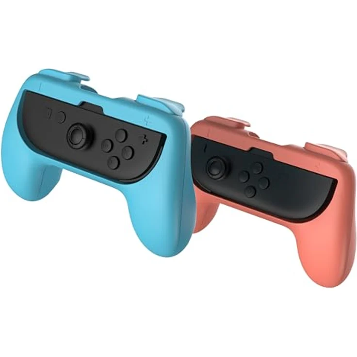 SUBSONIC Griffe Halterung für JoyCon Switch & Switch 2, Komfort Joystick Griffe in Blau und Rot, verbessert Griffigkeit und Schutz – Bild 1