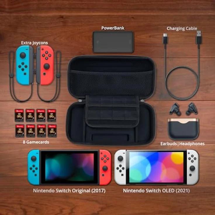Orzly Tragetasche für Nintendo Switch, Hartschalen Aufbewahrungstasche mit Platz für Konsole, 2 Joy-Con Controller und Zubehör, Lila – Bild 4
