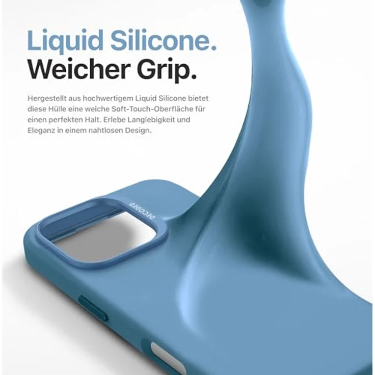 Decoded AntiMicrobial Silicone Backcover Case mit MagSafe für iPhone 16 Pro Max - Blau, Smartphone Hülle – Bild 10