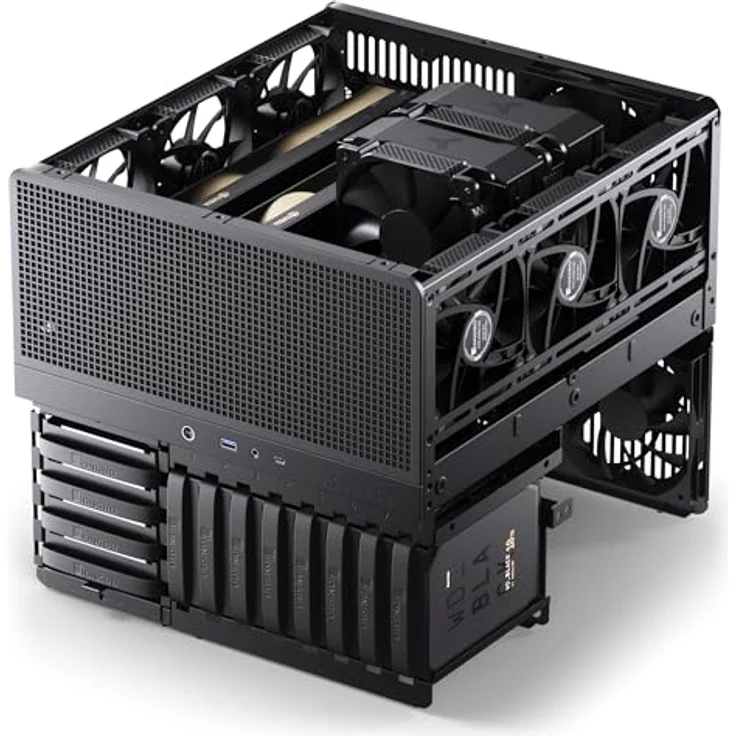 Jonsbo N5 NAS-Gehäuse, E-ATX - schwarz, für bis zu zwölf 3,5-Zoll-HDDs und vier 2,5-Zoll-SSDs – Bild 8