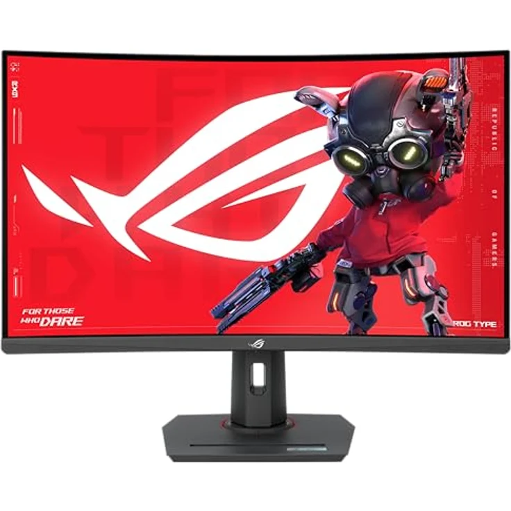 ASUS ROG Strix XG32WCS 32 Zoll Gaming Monitor 2560x1440 Curved 180Hz Fast VA Extreme Low Motion Blur Sync USB Type-C DisplayWidget Center Stativanschluss HDR – Bild 1