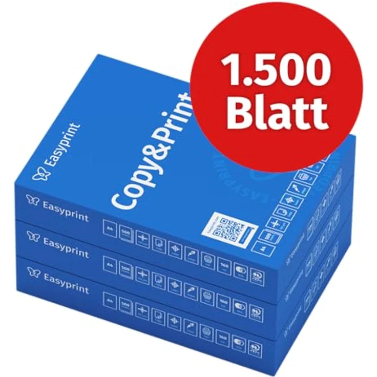 Easyprint Druckerpapier 1500 Blatt A4 Premium Hochweiß CIE 160 PEFC Umweltzertifikat – Bild 2