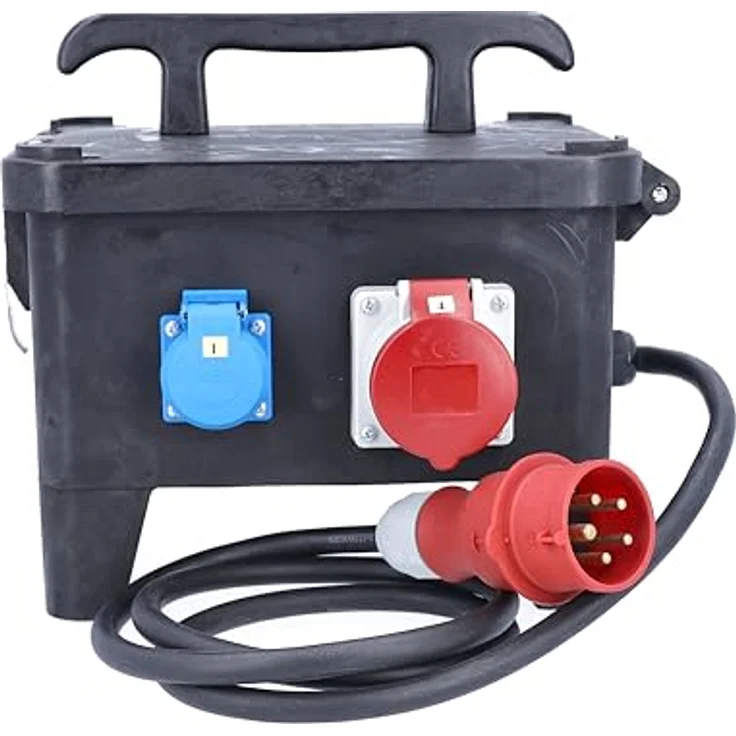 As - Schwabe, Steckdose, Mobiler Vollgummi Baustromverteiler, 400V/16A, Schwarz – Bild 2