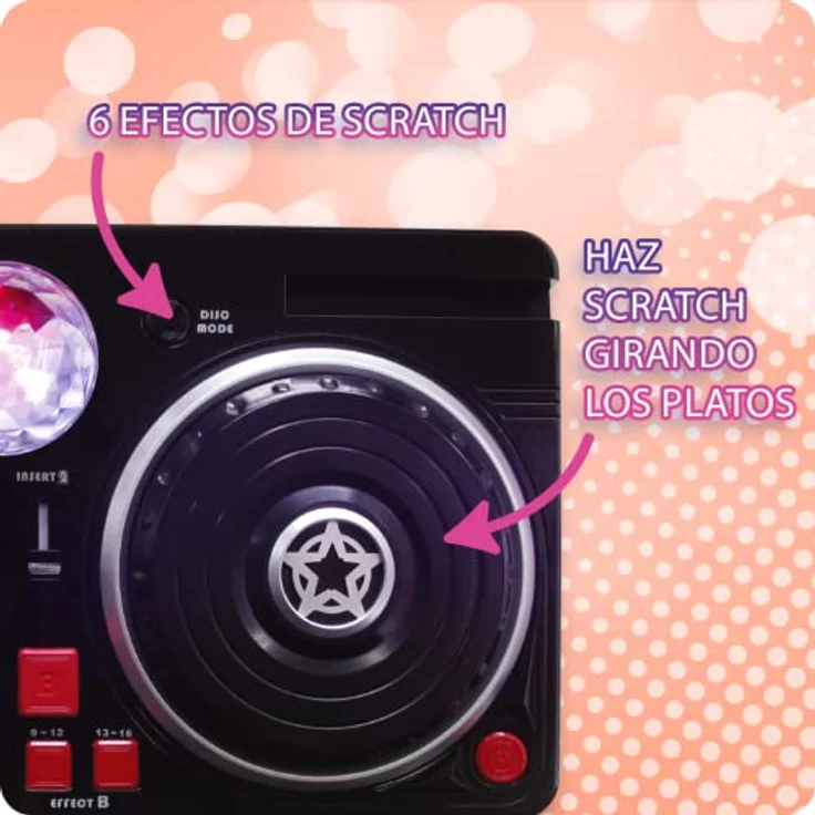 Tachan DJ-Mischpult mit verschiedenen Sockeln und Disco-Effekten, inkl. Scheibenblinker, Bluetooth-Anschluss an Geräte – Bild 5
