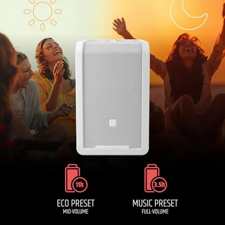 LD Systems ANNY 8 Tragbarer Bluetooth PA-Lautsprecher mit Akku und Mixer, Pure White, 8“ Aktiver 2-Wege-Lautsprecher, Lange Akkulaufzeit, Bluetooth 5.0 – Bild 4