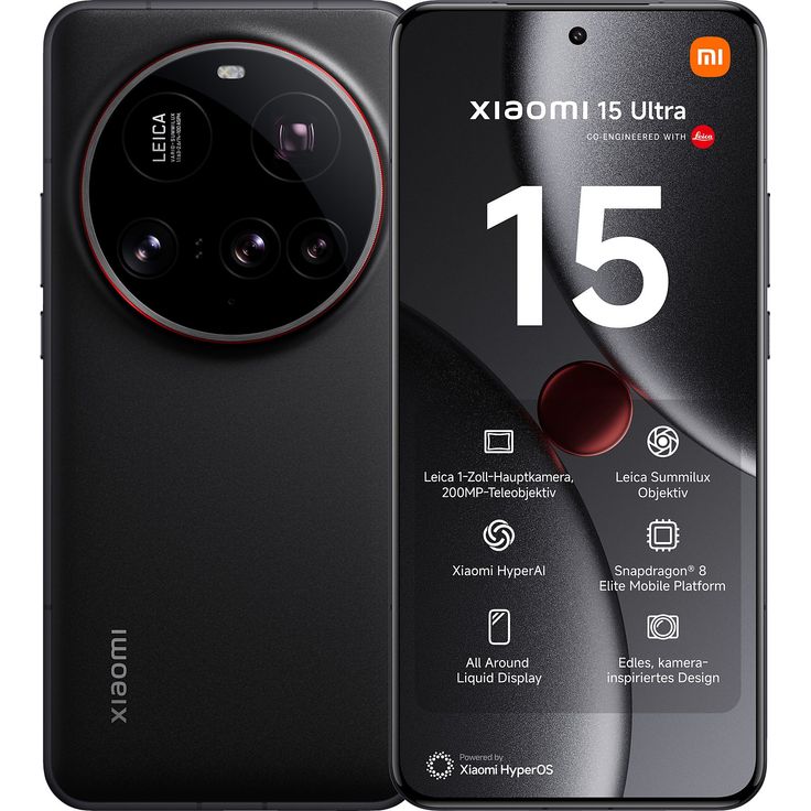 Xiaomi 15 Ultra 5G – 6,73" AMOLED 120Hz, Snapdragon 8 Elite, 512GB, 16GB RAM, 200MP Quad-Kamera, 8K-Video, Black – Bild 1