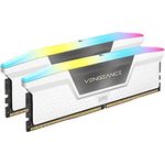 CORSAIR Vengeance RGB DDR5 RAM 32GB (2x16GB) 6000MHz CL36 Intel XMP iCUE Kompatibler Computerspeicher - Weiß (CMH32GX5M2E6000C36W)
