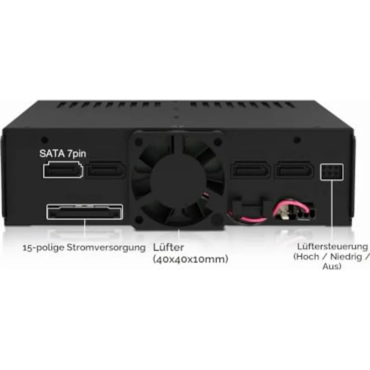 Icy Dock MB324SP-1B, HDD / SSD-Gehäuse für 4 x 2,5" SATA/SAS, Hot-Swap, schraubenlos, Schwarz – Bild 6