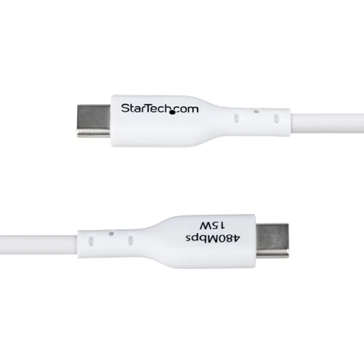 StarTech.com 2m USB-A auf USB-C Ladekabel, Laden & Synchronisieren, 3A, USB 2.0, TPE-Mantel, Weiß – Bild 5