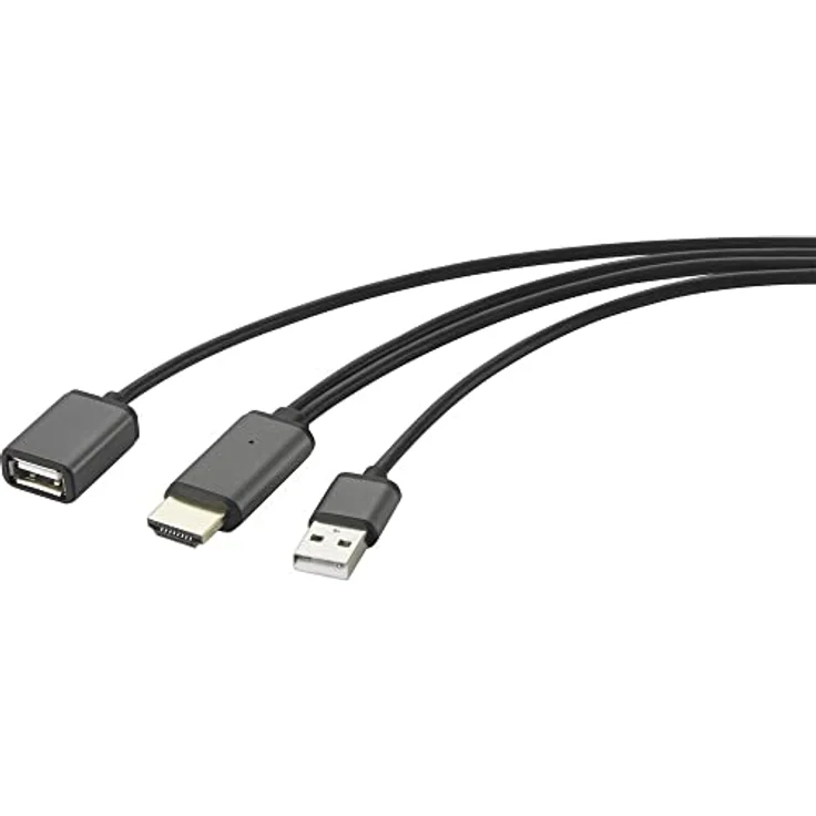 Renkforce RF-4700672 USB/HDMI Adapterkabel Schwarz mit Streaming-Funktion 2.00 m – Bild 1