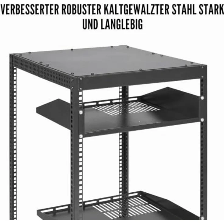 VEVOR 15U-Server-Rack mit offenem Rahmen, verstellbare Tiefe von 15''-40'', freistehend oder wandmontierbar, 4-Pfosten-AV-Rack mit Rollen, hohe Tragfähigkeit bis 500 lbs – Bild 4