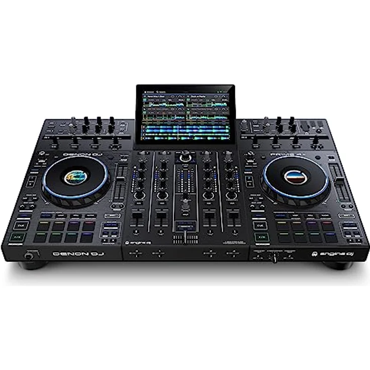 Denon DJ PRIME 4+ Standalone DJ-Controller & Mixer mit 4 Decks, WLAN-Musikstreaming, Drop Sampler, 10.1" Touchscreen, Beleuchtungssteuerung, interne FX – Bild 1