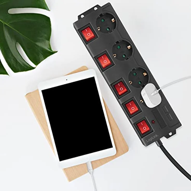 LogiLink Steckdosenleiste 4-fach,4xCEE 7/3,m. 5Schalter,schw – Bild 2