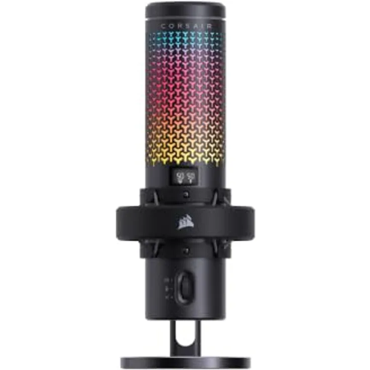 Corsair VOXARA USB Gaming Kondensatormikrofon, 25mm-Kapsel, 32-bit/192kHz Audio-Engine, RGB-Beleuchtung, Schwarz