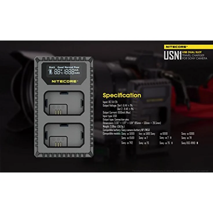 Nitecore USN1 - USB-Ladegerät für Sony Kamera Akkus – Bild 8