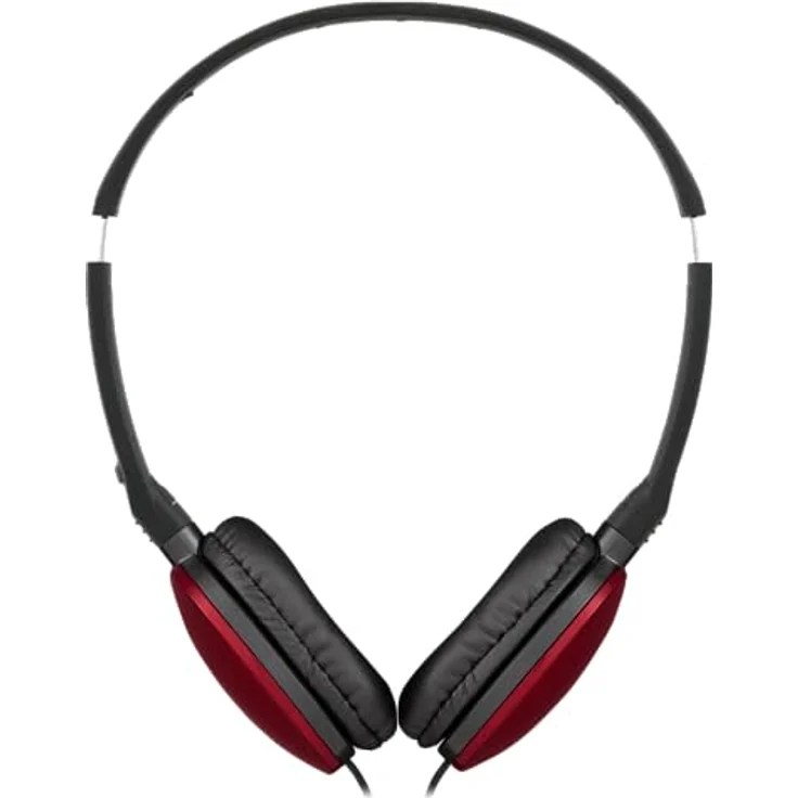 JVC HA-S160M-R - Flats Faltbarer und kompakter Kopfhörer in Rot, mit Schalter für Mikrofon EIN/aus, ideal für Telearbeit und Online-Seminare – Bild 3