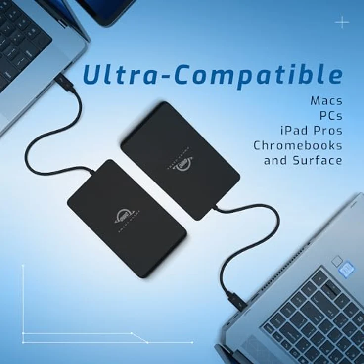 OWC Envoy Ultra Thunderbolt 5 tragbares SSD-Gehäuse, externes Laufwerk mit über 6000 MB/s, kompatibel mit TB3, TB4, USB4, für Mac und PC, wetterfest und bus-betrieben – Bild 3