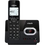 VTech CS2050 schnurloses Telefon mit Anrufbeantworter, ECO+ Modus, Festnetztelefon, schwarz, Anrufsperre, Freisprechfunktion, große Tasten, Zwei Zeilen Display