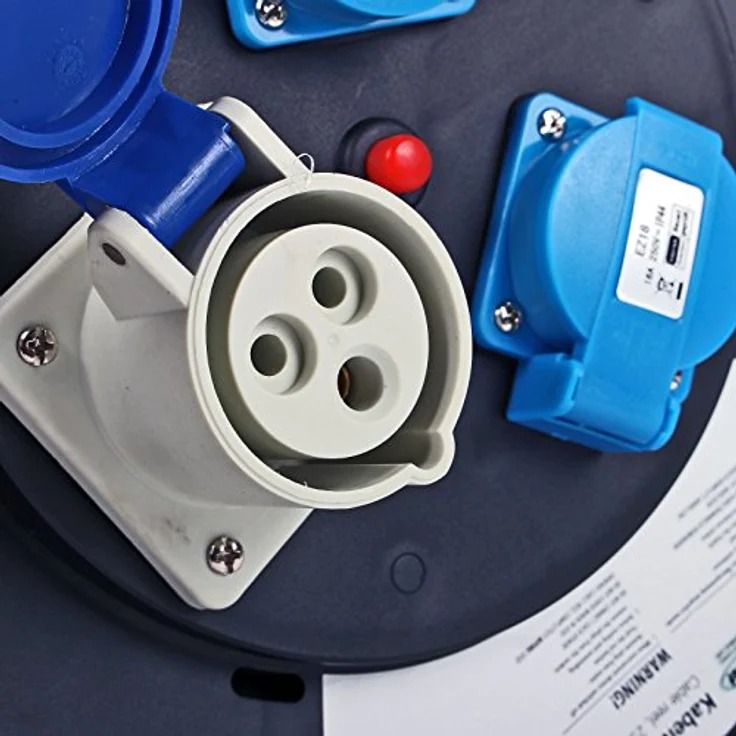 Carbest CEE Camping Kabeltrommel 25 Meter, 3x 2,5 mm, 3600 Watt, 16A, mit Thermoschutzschalter IP44 – Bild 4