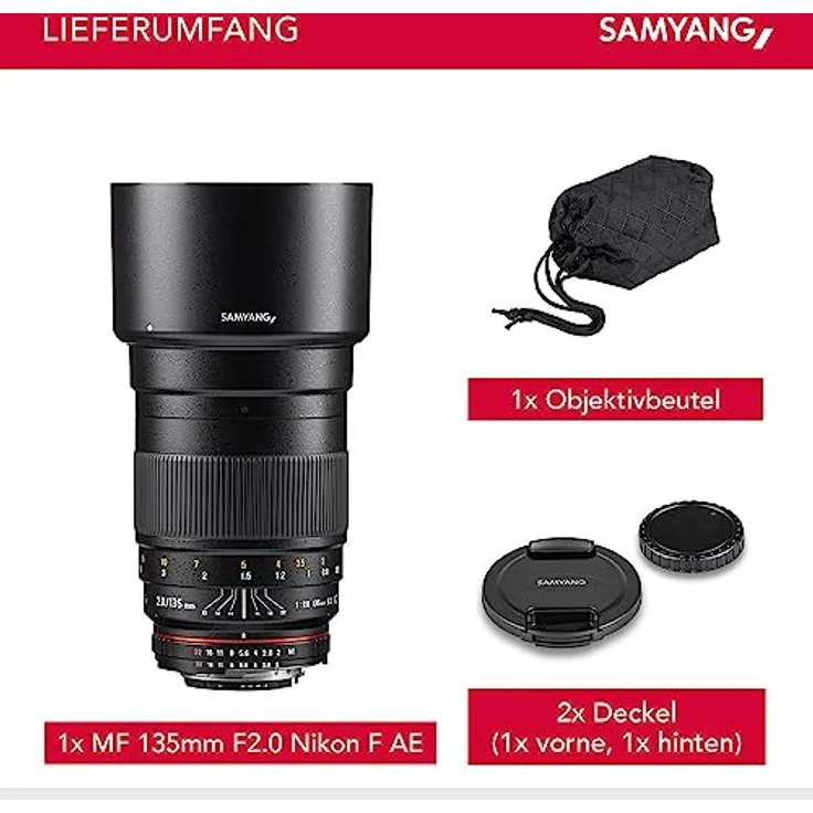 Samyang 135mm F2.0 Objektiv für Anschluss Nikon AE – Bild 6