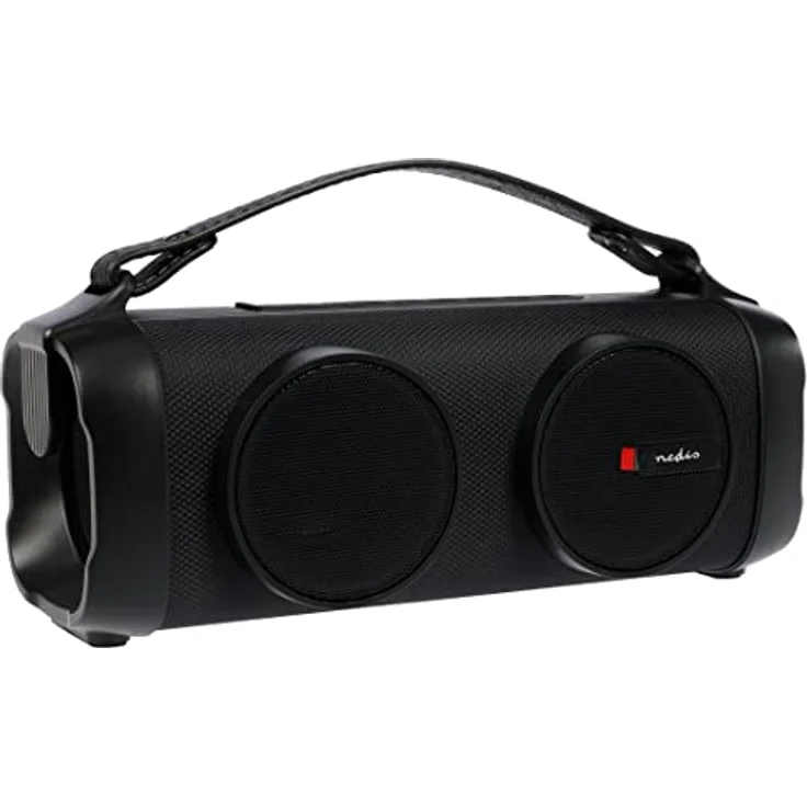 NEDIS Bluetooth Party Boombox | 5 hrs | 2.0 | 24 W | Medienwiedergabe: AUX/USB | Verknüpfbar | Tragegriff | Partylicht | Schwarz – Bild 1
