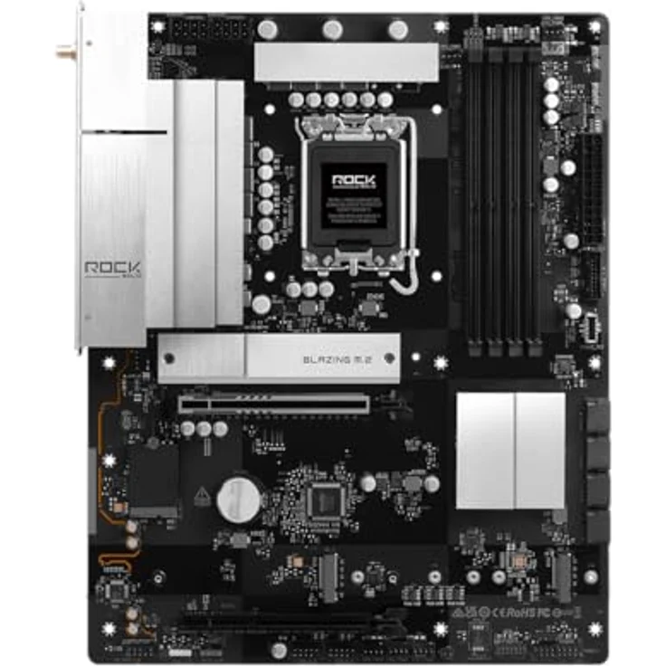 ASRock B860 Rock WiFi 7 ATX Motherboard, Unterstützung für Intel Core Ultra Prozessoren (LGA1851), DDR5 8666+ (OC), PCIe 5.0, integriertes WiFi 7 und 2.5G LAN – Bild 2