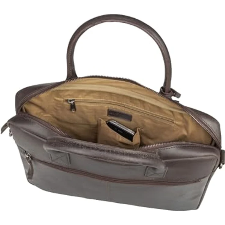 Burkely Vintage Jack Aktentasche Leder 37 cm Laptopfach, Braun – Bild 4