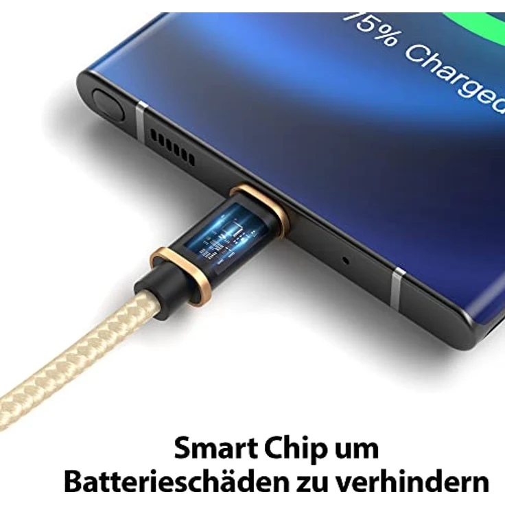JAMEGA USB-C Kabel Nylon Schnell Ladekabel, 2m, 5 Gbps, kompatibel mit Samsung, Huawei, HTC, LG, hohe Langlebigkeit, edles Design – Bild 5