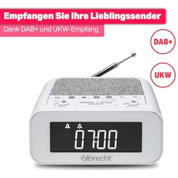 Albrecht DR 451 DAB+/UKW Radiowecker mit Musik-Streaming, Dual-Alarm und ASA Warnsystem – Bild 3