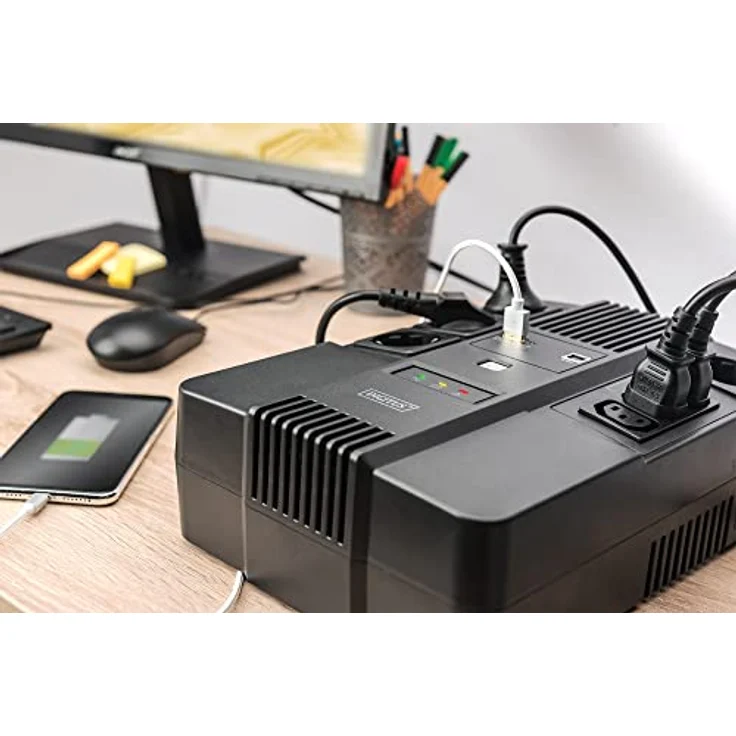 DIGITUS All-in-One Line-Interactive VI USV - 600VA - 360W - AVR - 4 Schutzkontakt-Steckdosen - 3x C13 - Shutdown-Software – Bild 5