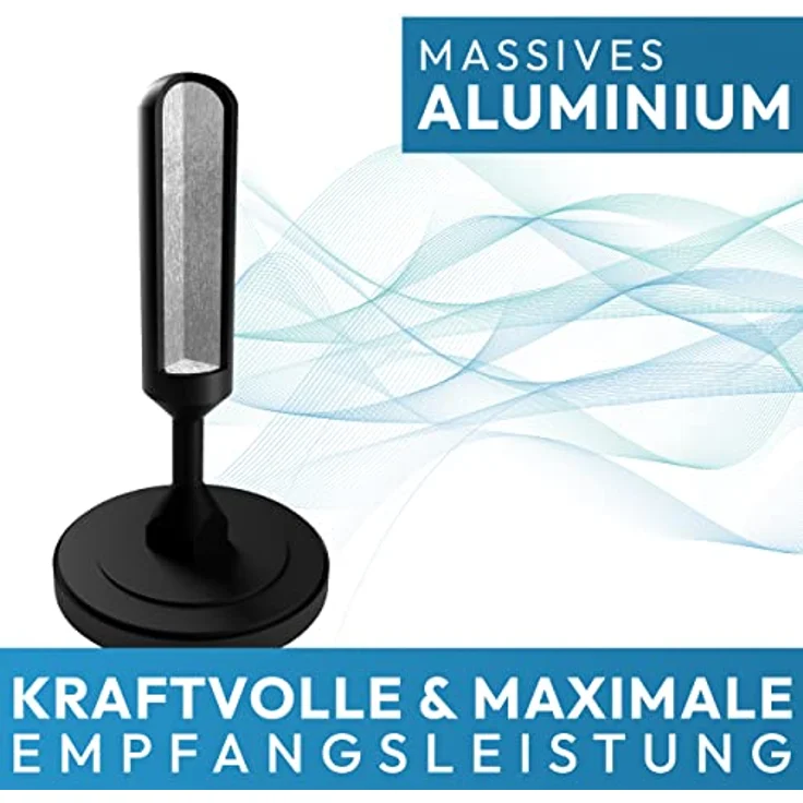 VSG24 DVBT2 HDTV Antenne ADVANCED HD, Innenantenne mit 5 m Kabellänge für optimale DVB-T2 Signalqualität, schwarz – Bild 4